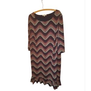 Sandra Darren Wavy Artsy Print Ladies Dress Plus Size 22W Career to Cocktails